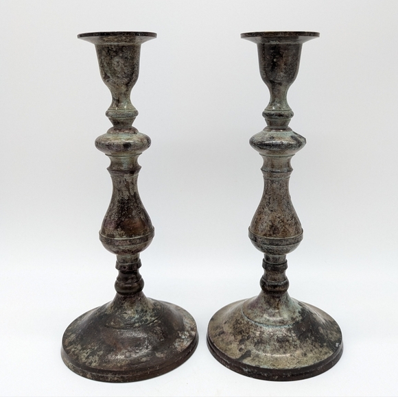 Vintage 8 inch candlestick set of 2 - Picture 6 of 11